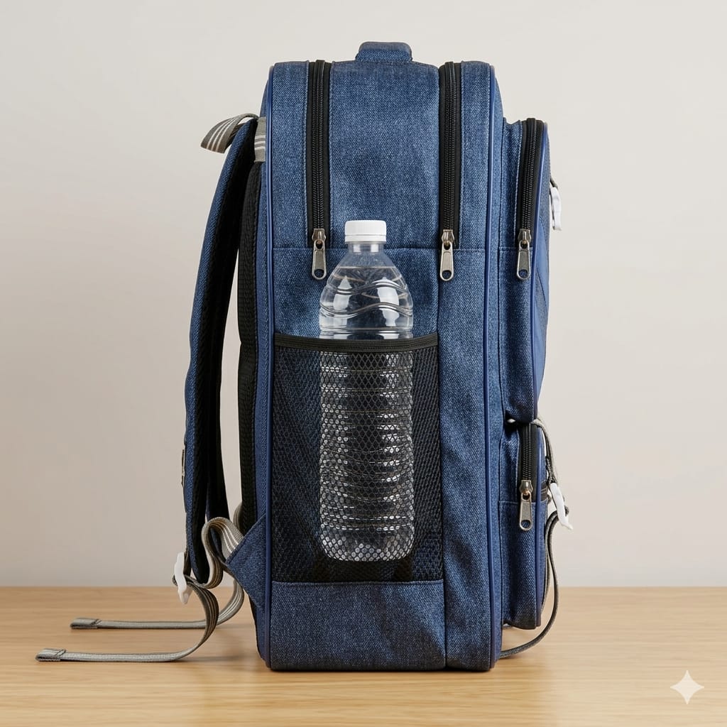 Shark Edition 32L Casual Denim Backpack – Oceanic Blue (School, College & Weekend Travel) - Image 4