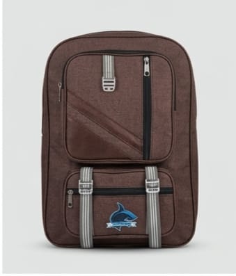 Shark Edition 32L Casual Denim Backpack – Rustic Eartho Brown (School, College & Urban Travel)