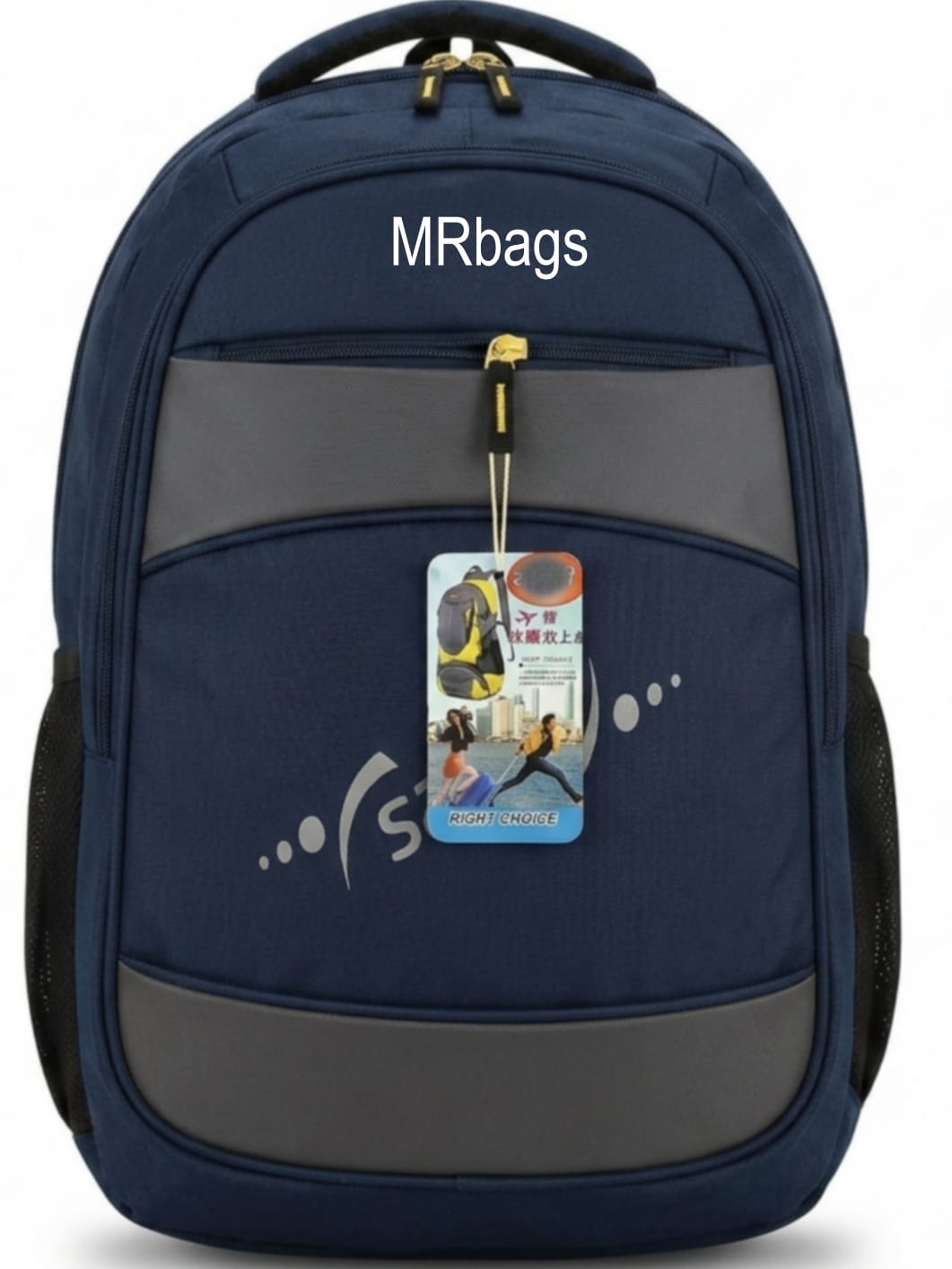 32L Premium Laptop Backpack – Classic Navy Blue & Grey (School, College & Office)