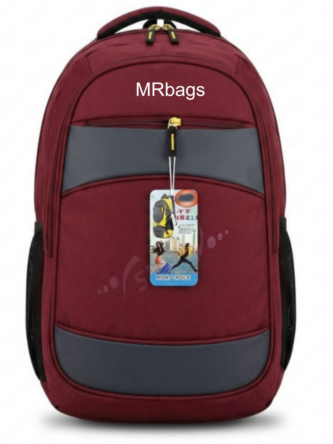 32L Premium Laptop Backpack – Maroon & Grey (School, College & Office)
