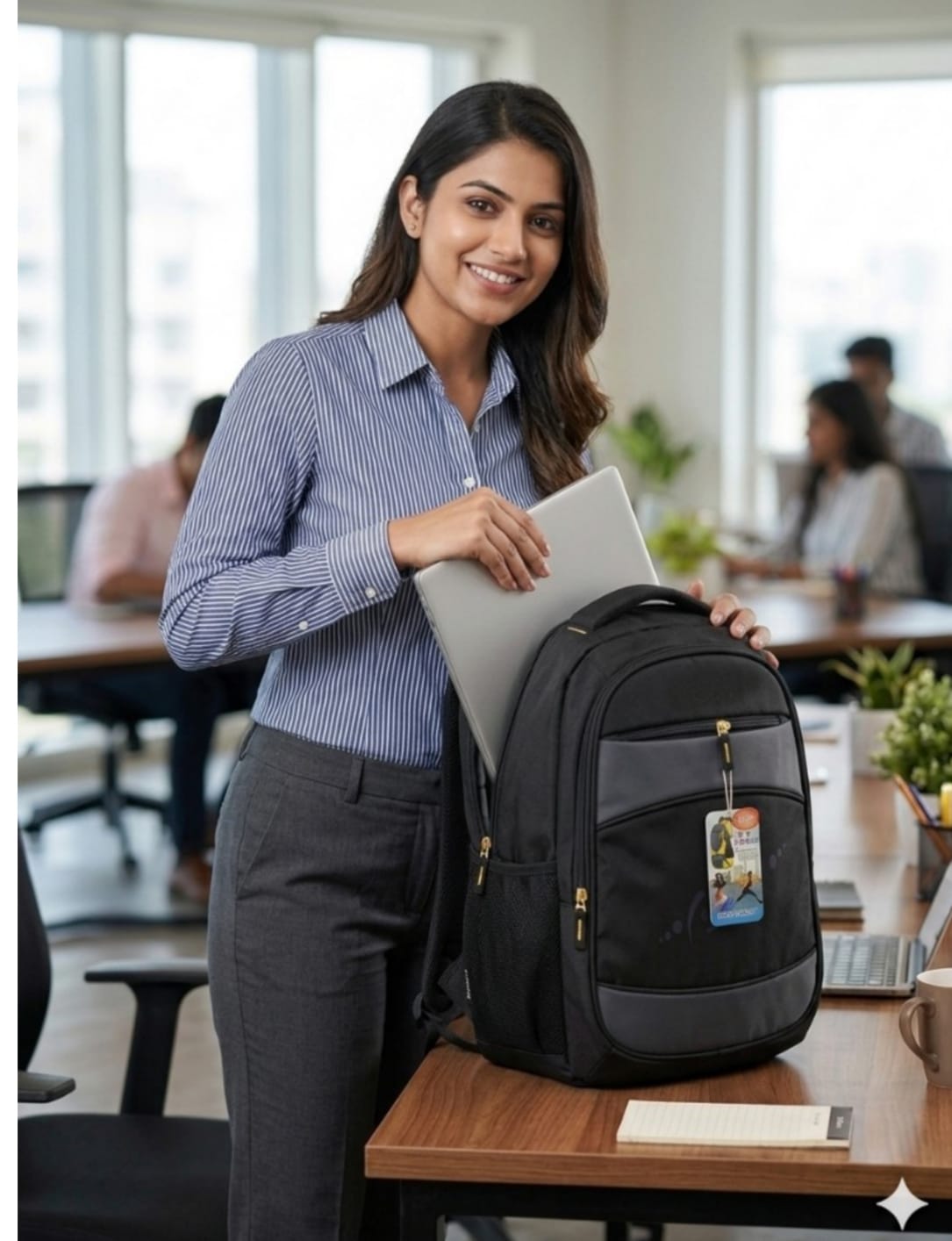 32L Premium Laptop Backpack – Classic Jet Black & Grey (School, College & Office) - Image 5